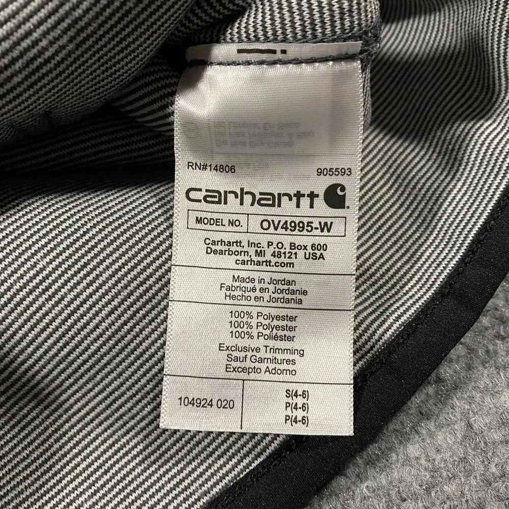 Carhartt Sherpa Fleece Snap Front Vest Womens Small S Relaxed Fit Gray Black NWT - Picture 16 of 16